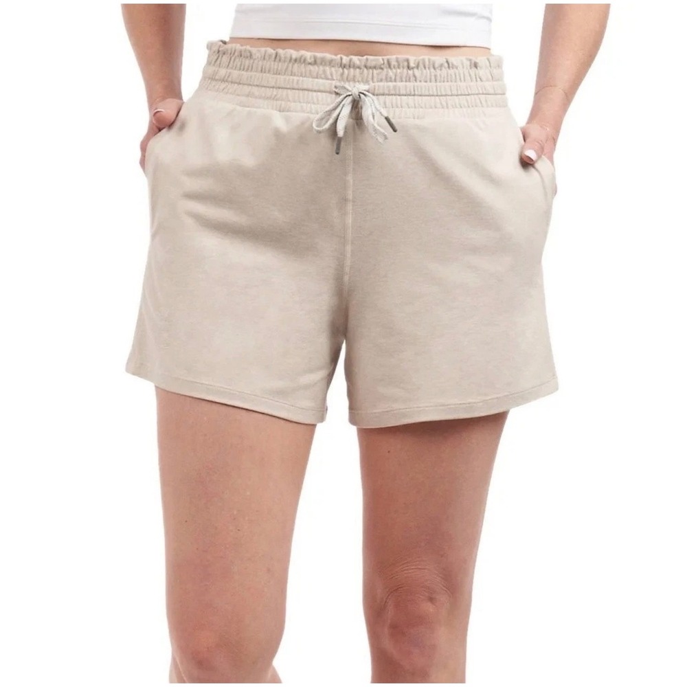 NWT Kirkland Signature Womens Lightweight Shorts Beige Heather XXL Athleisure